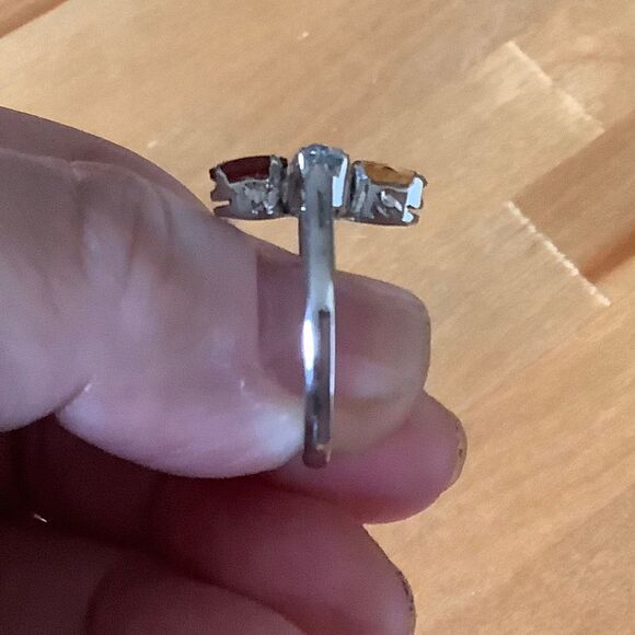 STERLING SILVER 925 BLUE TOPAZ/GARNET/PERIDOT/CITRINE WOMAN RING SIZE US 8 - Picture 4 of 11